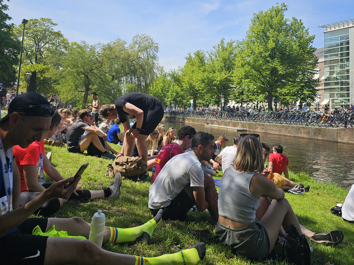 Leiden marathon grasveld