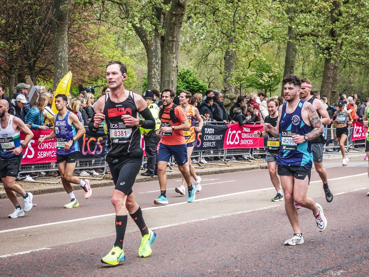 Londen marathon hardlopers